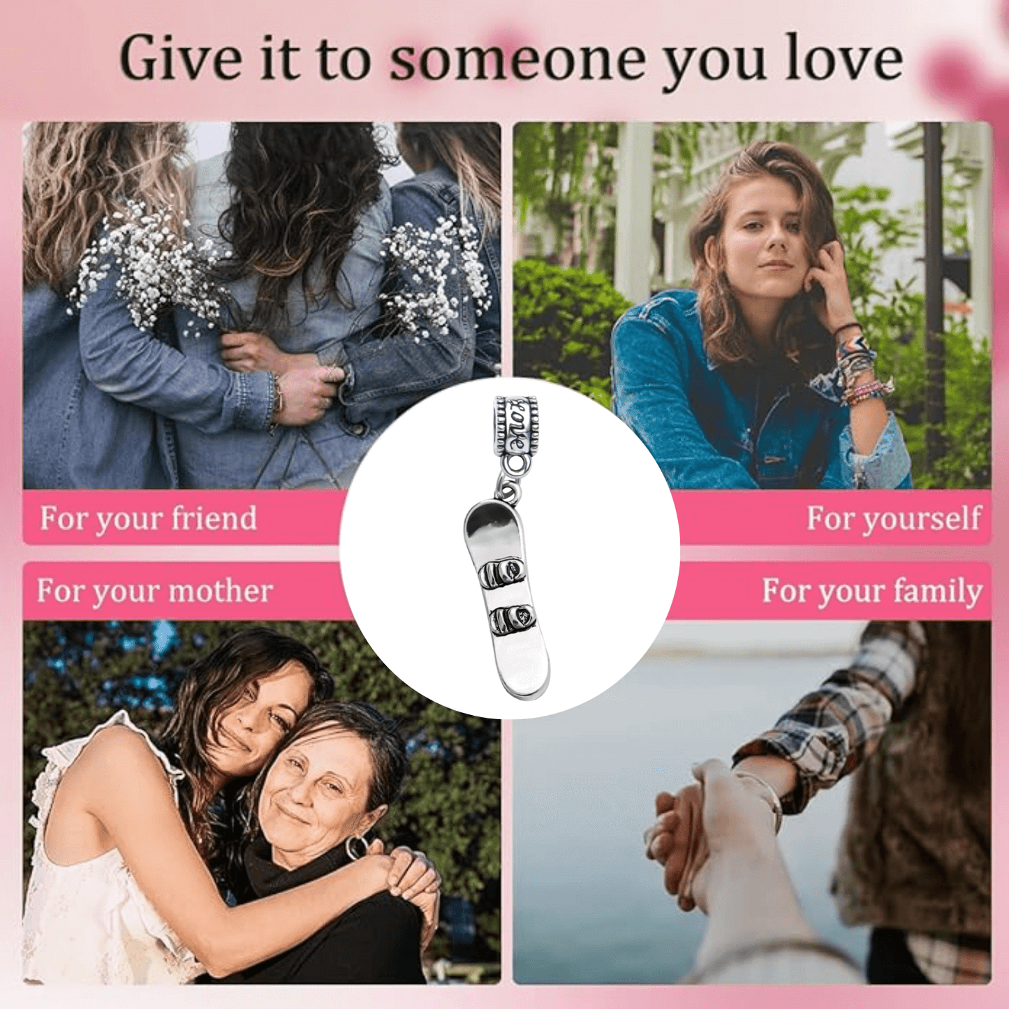 Snowboard Charm Bead - Pick Style