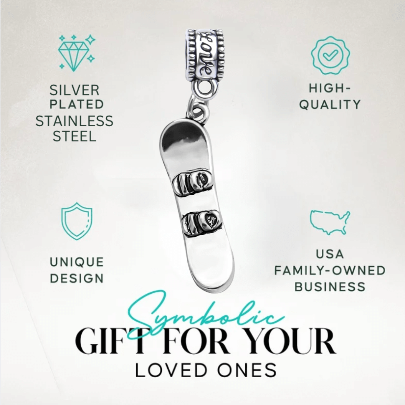 Snowboard Charm Bead - Pick Style