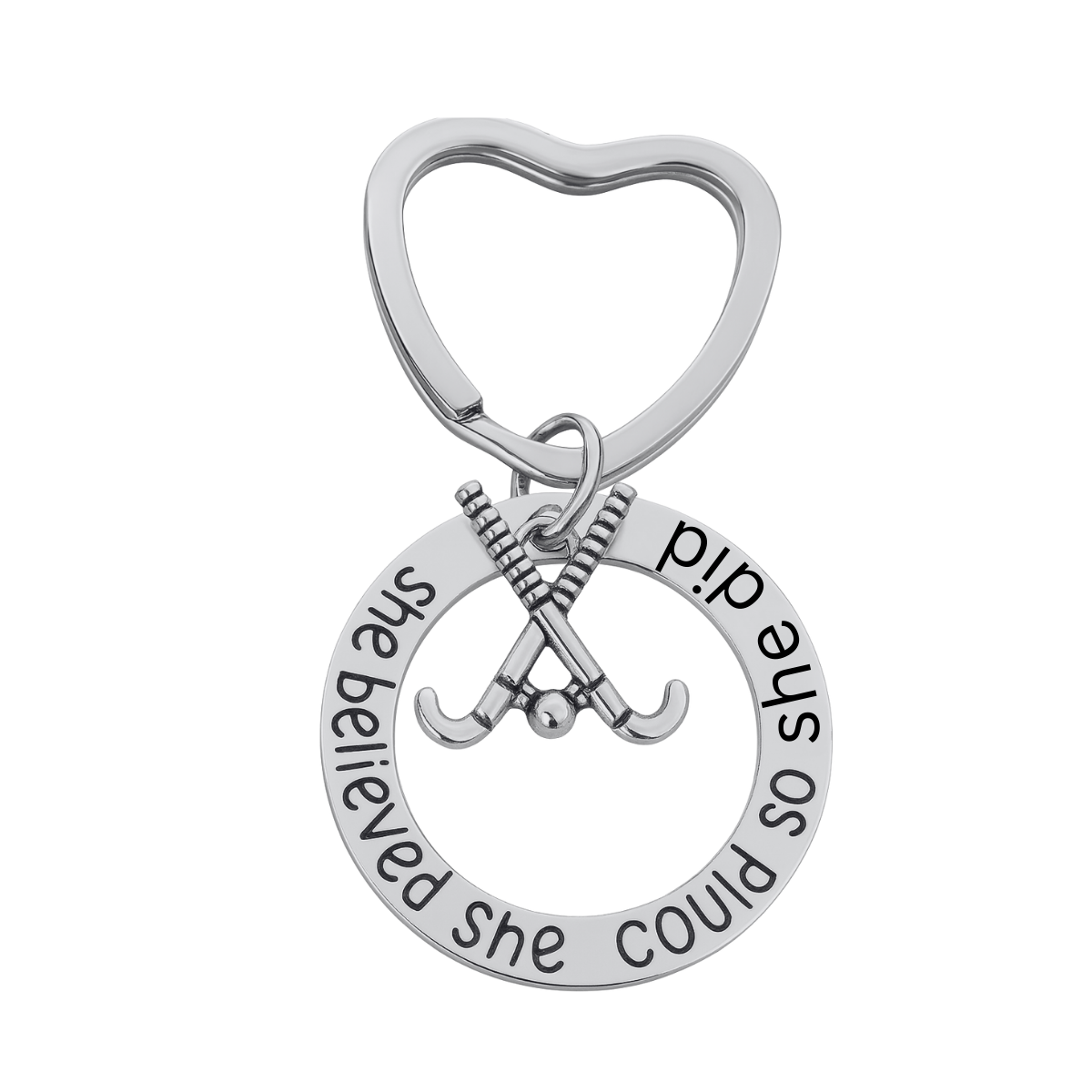 Field Hockey Keychain- She Believed She Could So She Did