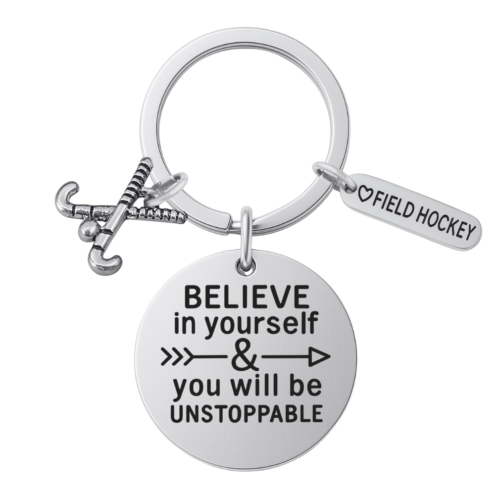Field Hockey Keychain - Believe in Yourself