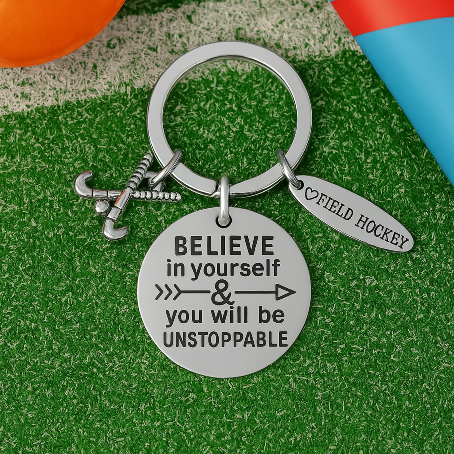 Field Hockey Keychain - Believe in Yourself