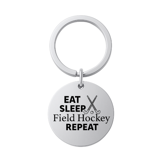 Field Hockey Keychain - Eat Sleep Field Hockey Repeat