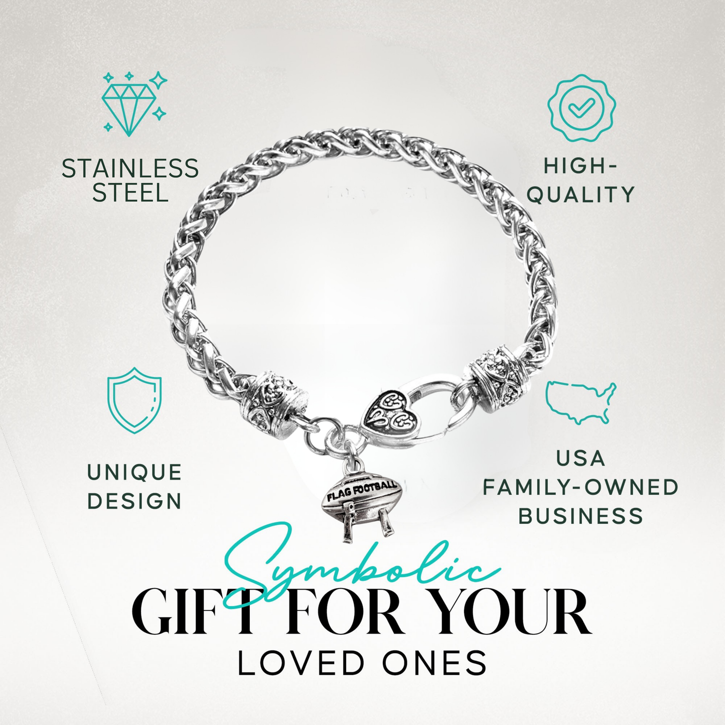 Flag Football Wheat Chain Bracelet