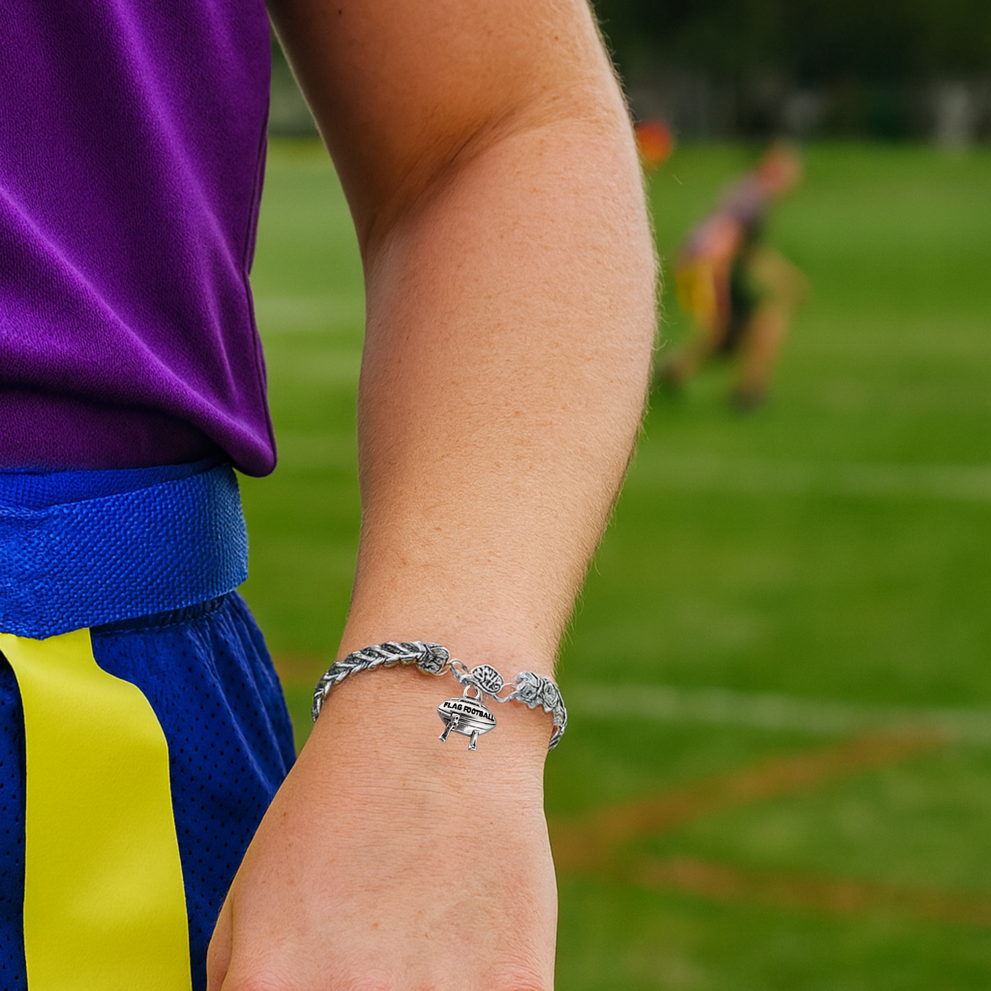 Flag Football Wheat Chain Bracelet