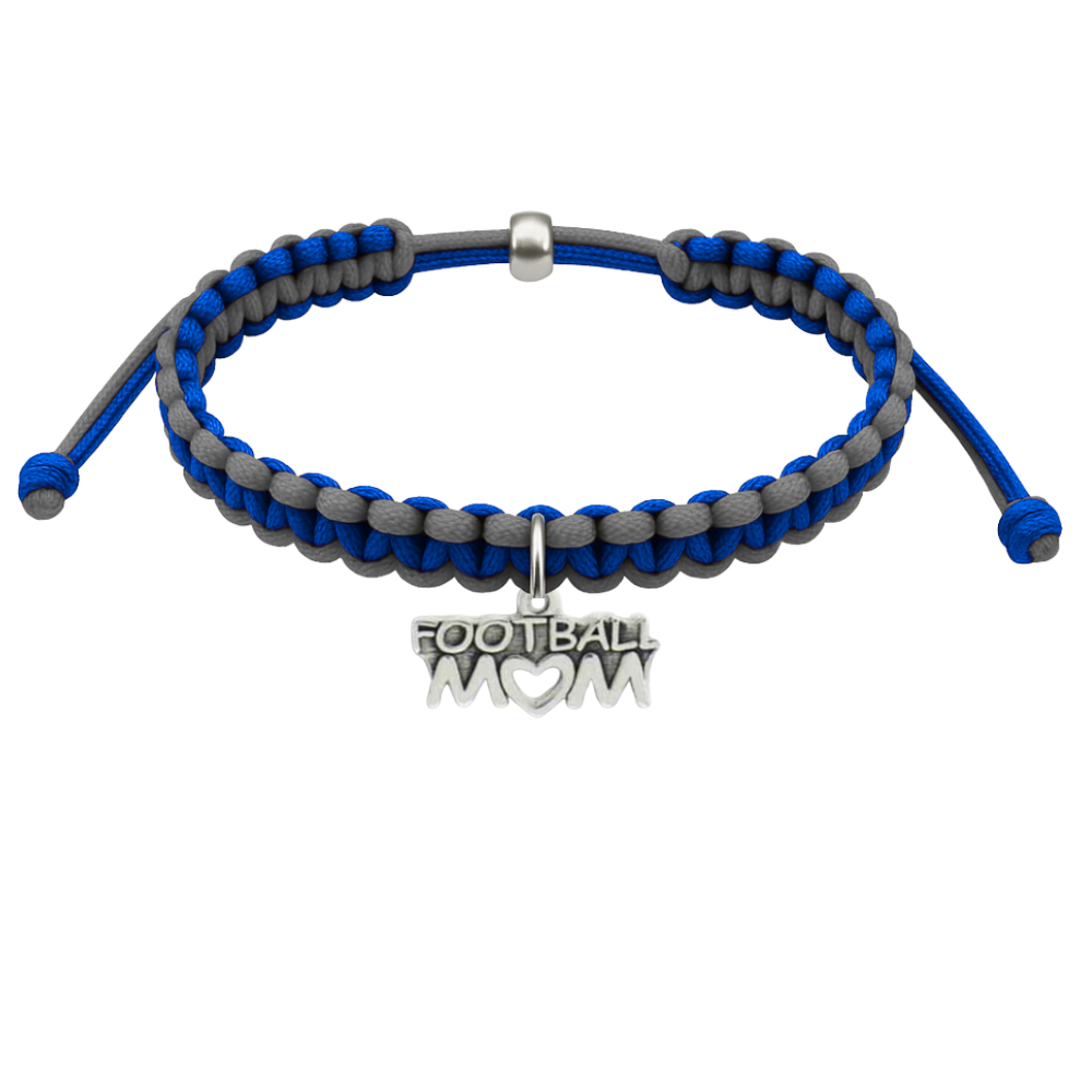 Football Charm Multi Colored Rope Bracelet - Pick Color