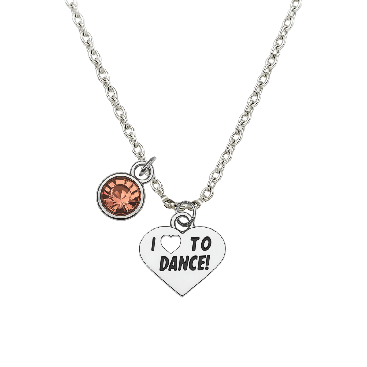 Girls Pink Love To Dance Necklace