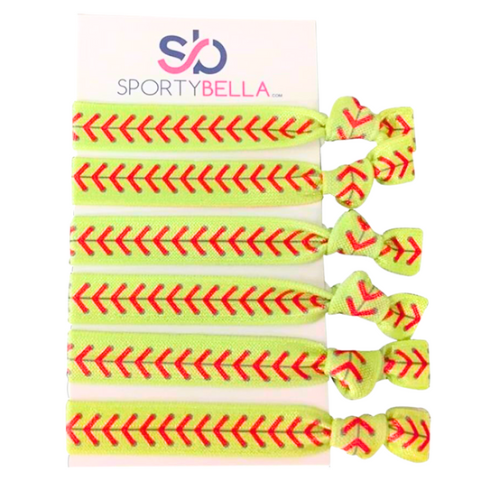 Girls Softball Hair Ties Set