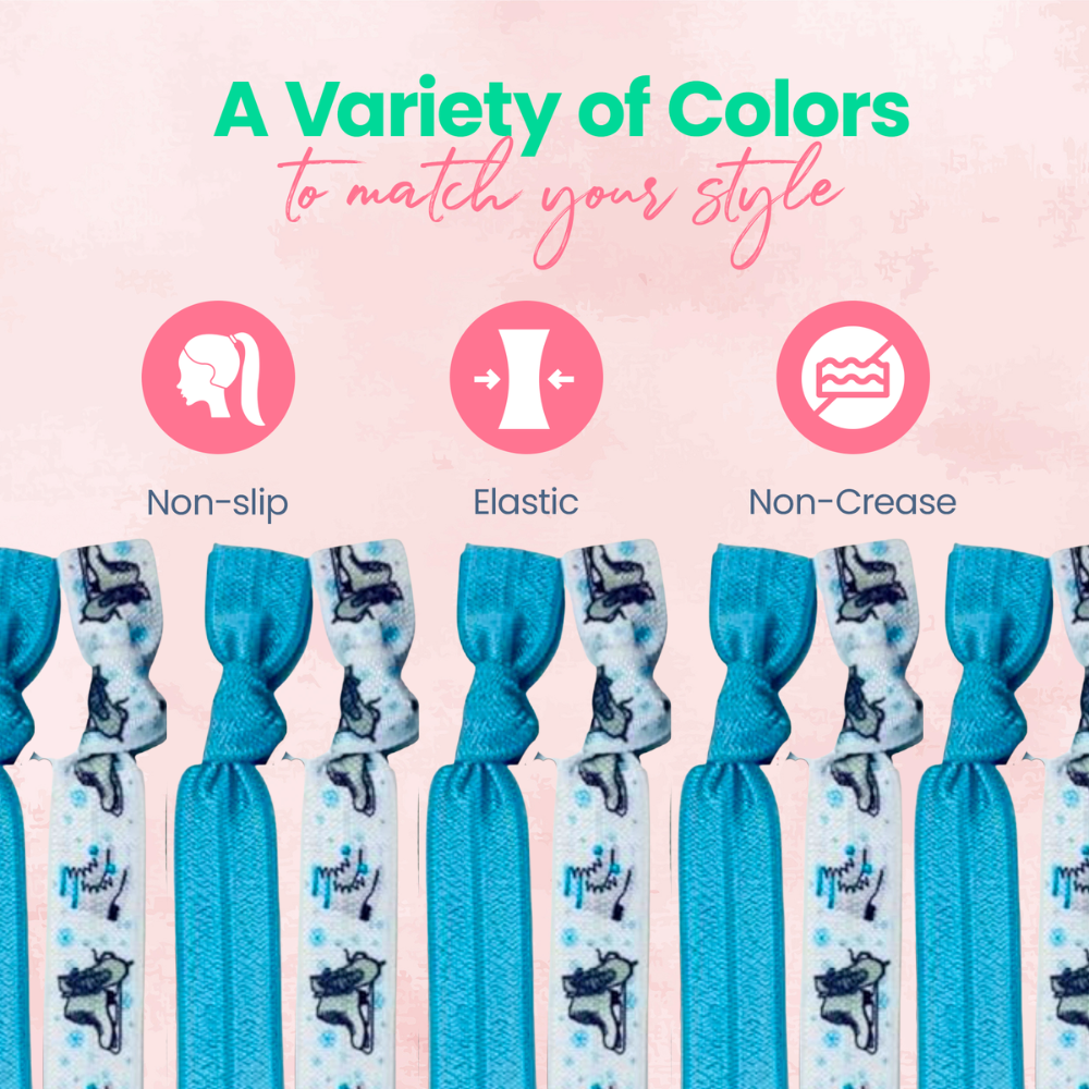 Girls Figure Skating Hair Ties Set - 5 pack