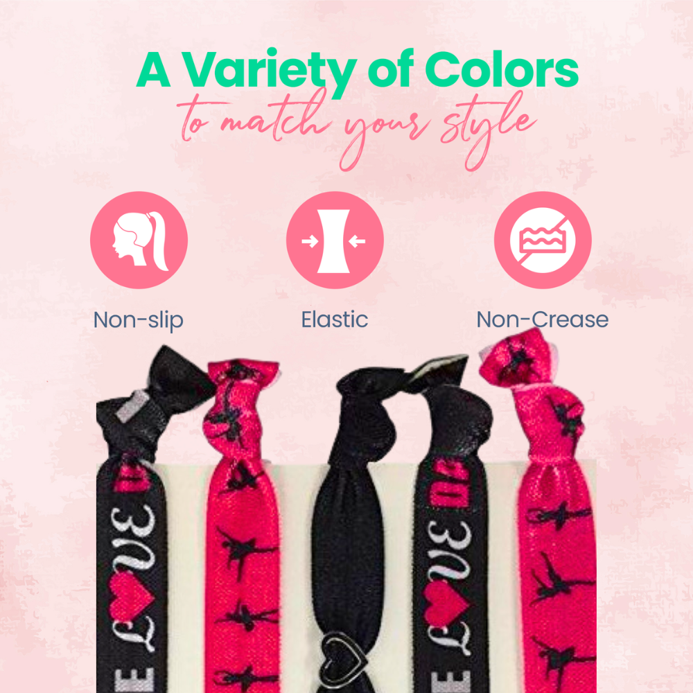 Girls Live Love Dance Hair Ties Set