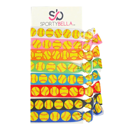 Girls Softball Hair Ties Set