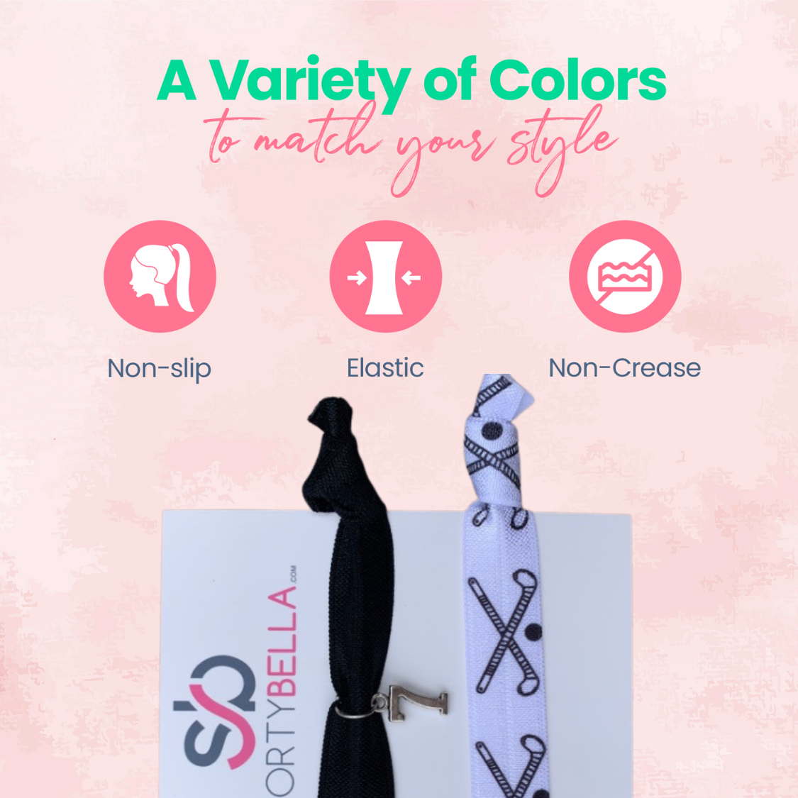Custom Field Hockey Hair Ties with Number Charm