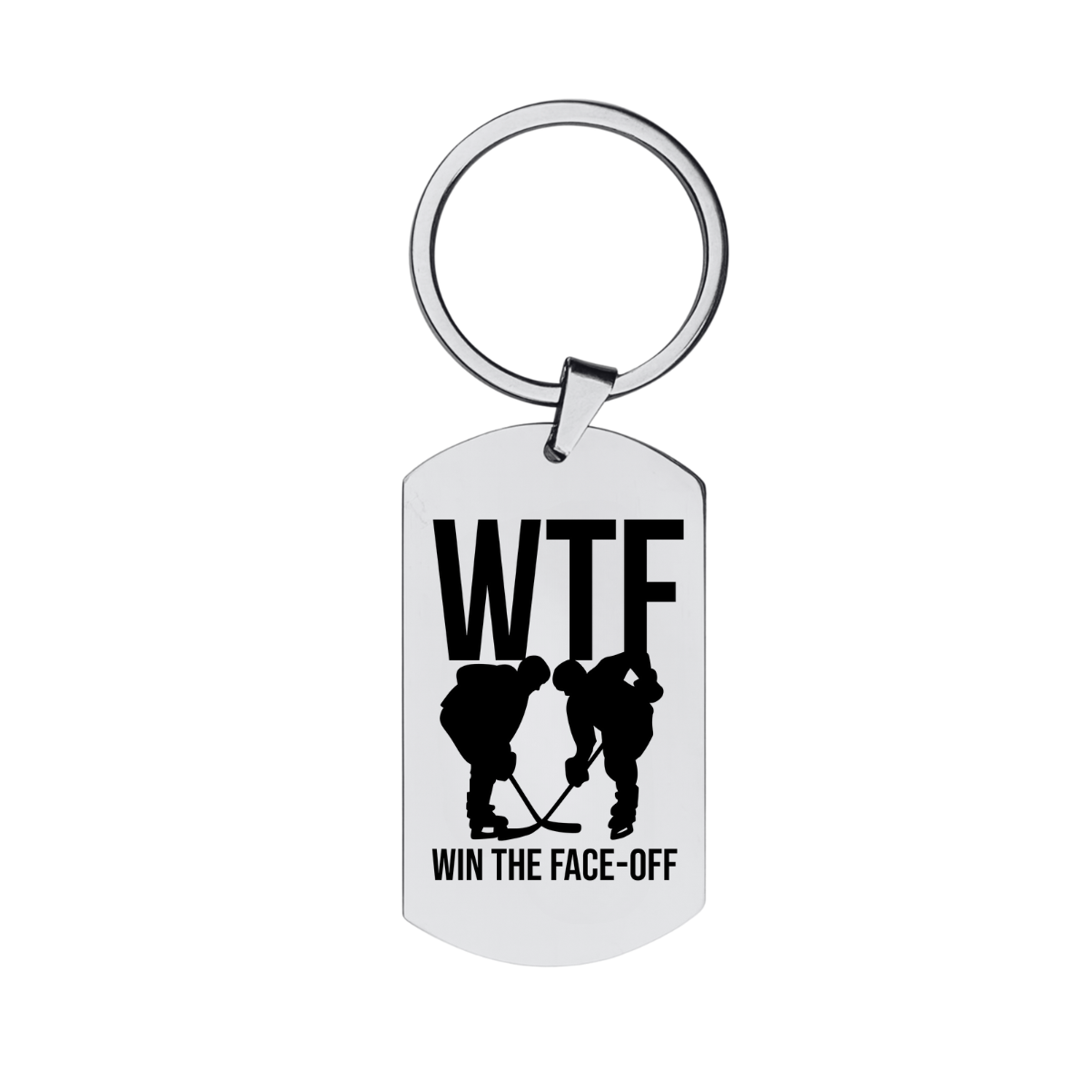 Hockey Keychain - WTF - Win the Face-Off