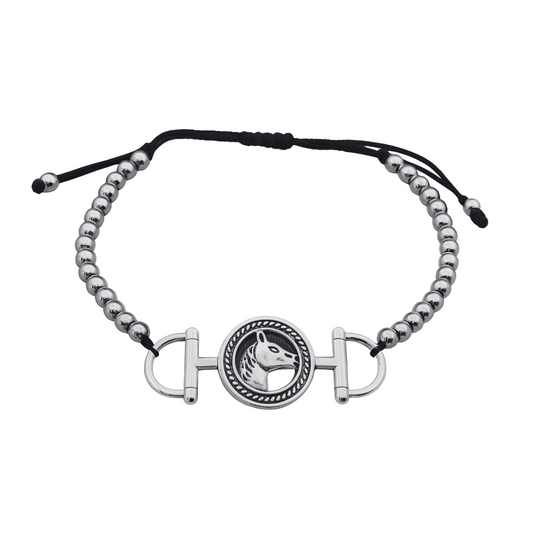 Horse Beaded Charm Adjustable Bracelet