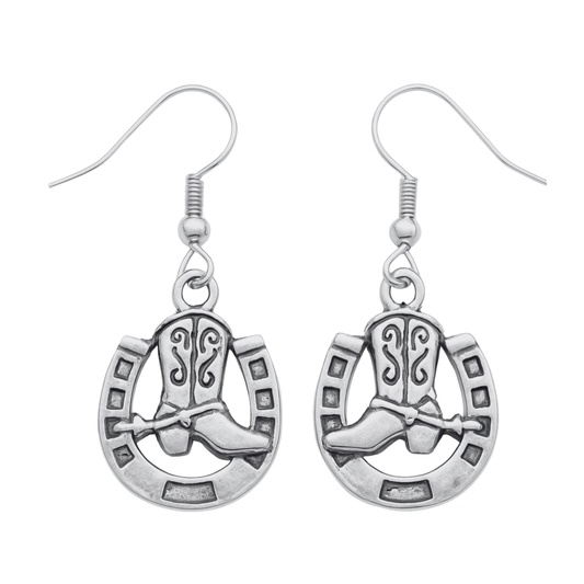 Horseshoe Boot Charm Earrings