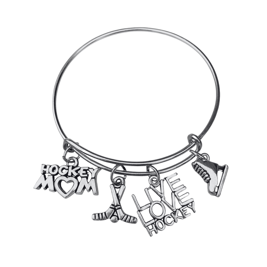 Ice Hockey Mom Bangle Bracelet