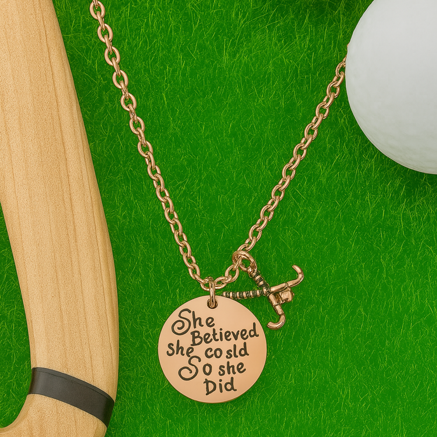 Field Hockey She Believed She Could So She Did Necklace