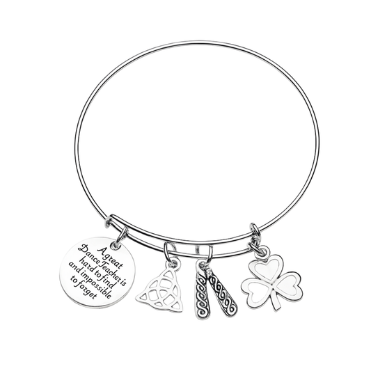 Irish Dance Teacher Charm Bangle Bracelet