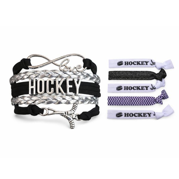 Girls Ice Infinity Hockey Gift Bundle (Bracelet & Hair Ties)