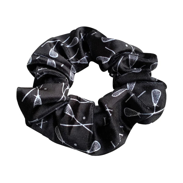 black lacrosse scrunchie