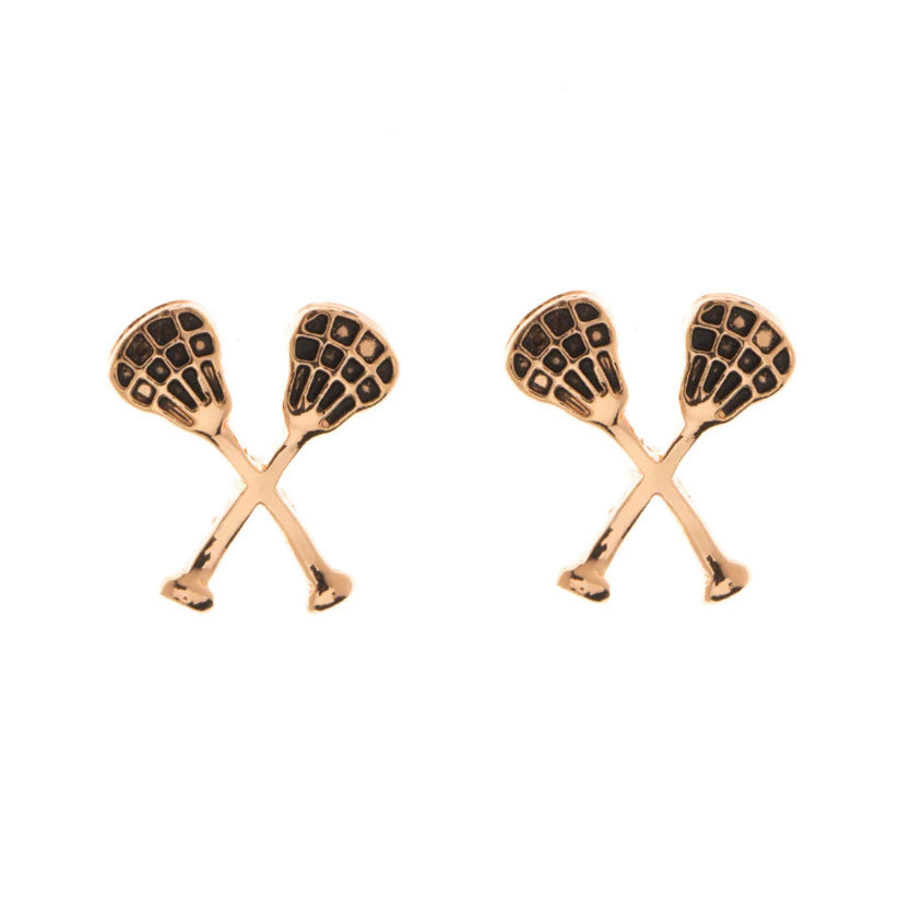 Girls Lacrosse Stick Stud Earrings