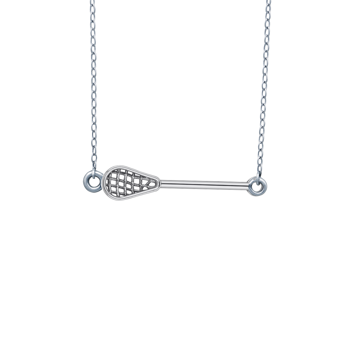 Girls Lacrosse Stick Stainless Steel Necklace