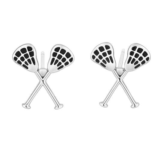 Girls Lacrosse Stick Stud Earrings