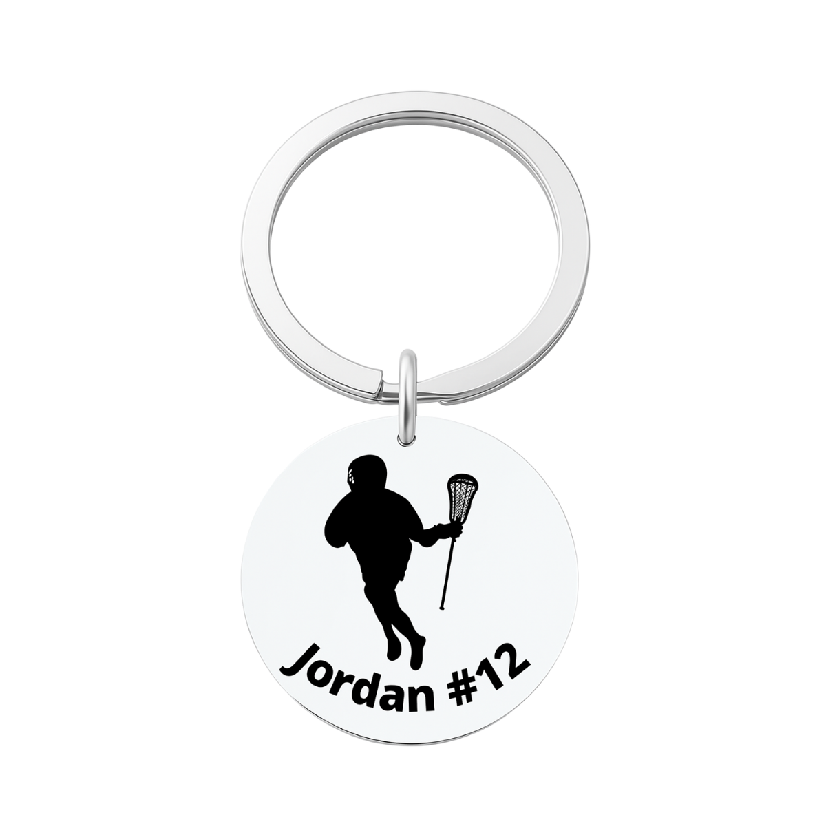 Boys Personalized Engraved Lacrosse Keychain