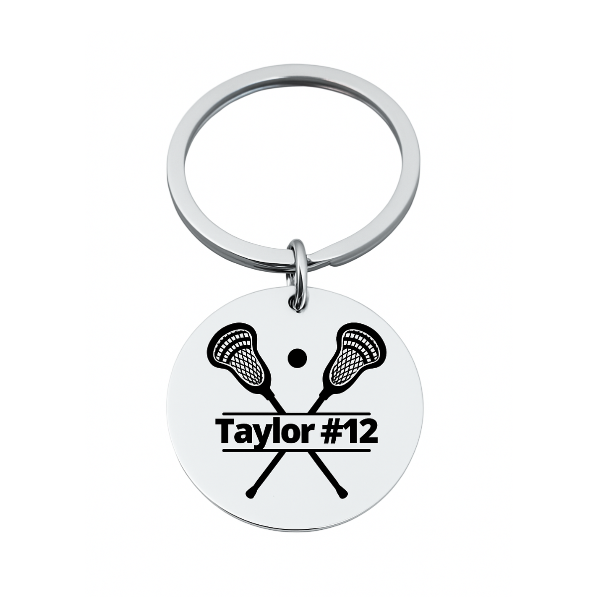 Personalized Engraved Lacrosse Stick Keychain