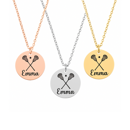 Engraved Girl Lacrosse Necklace