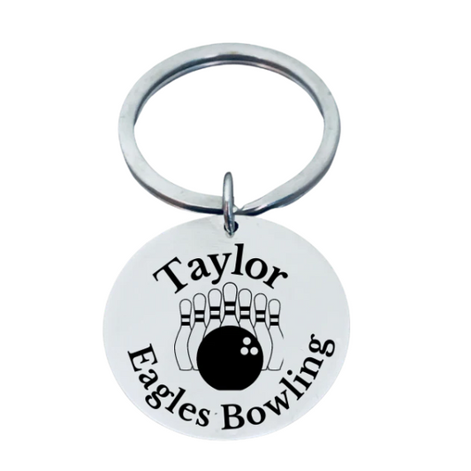 Personalized Engraved Bowling Keychain