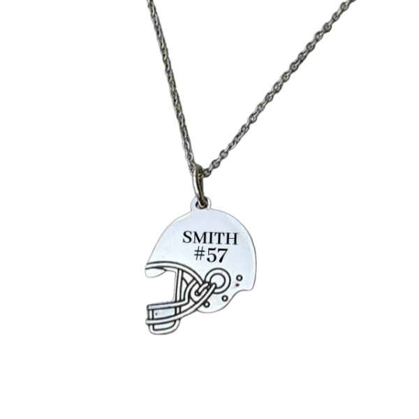 Engraved deals football necklace