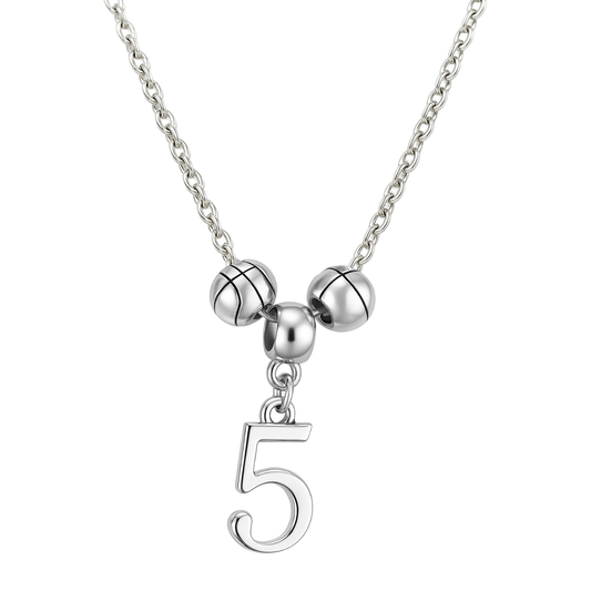 Personalized Basketball Necklace with Number Charm