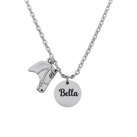 Personalized Engraved Horse Necklace