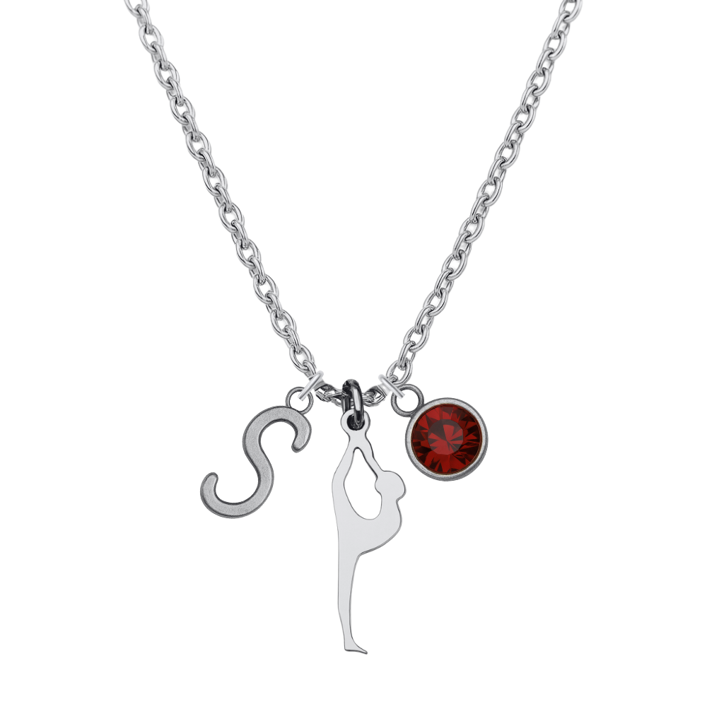 Personalized Girls Gymnastics Stainless Steel Necklace
