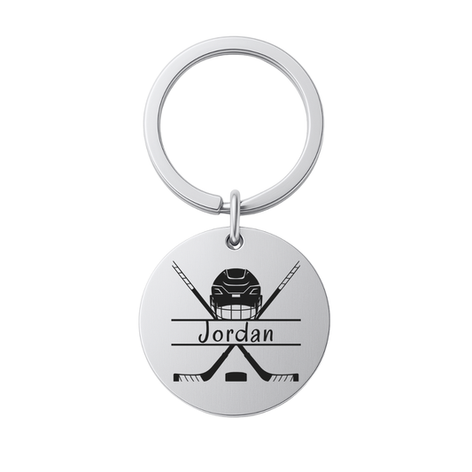 Personalized Ice Hockey Keychain