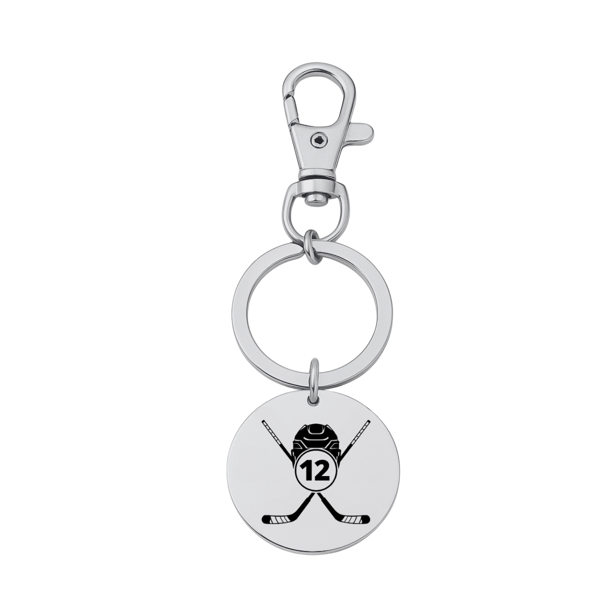 Personalized Ice Hockey Zipperpull Keychain