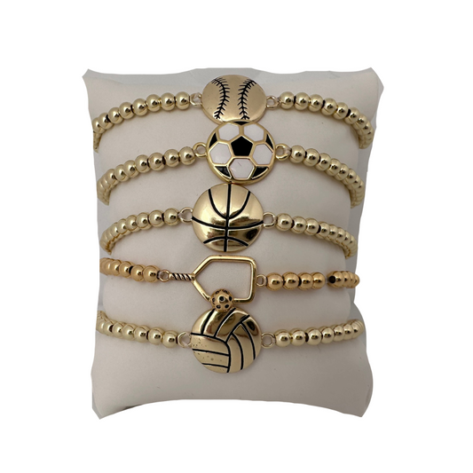 Sports 14k Gold Beaded Bracelets
