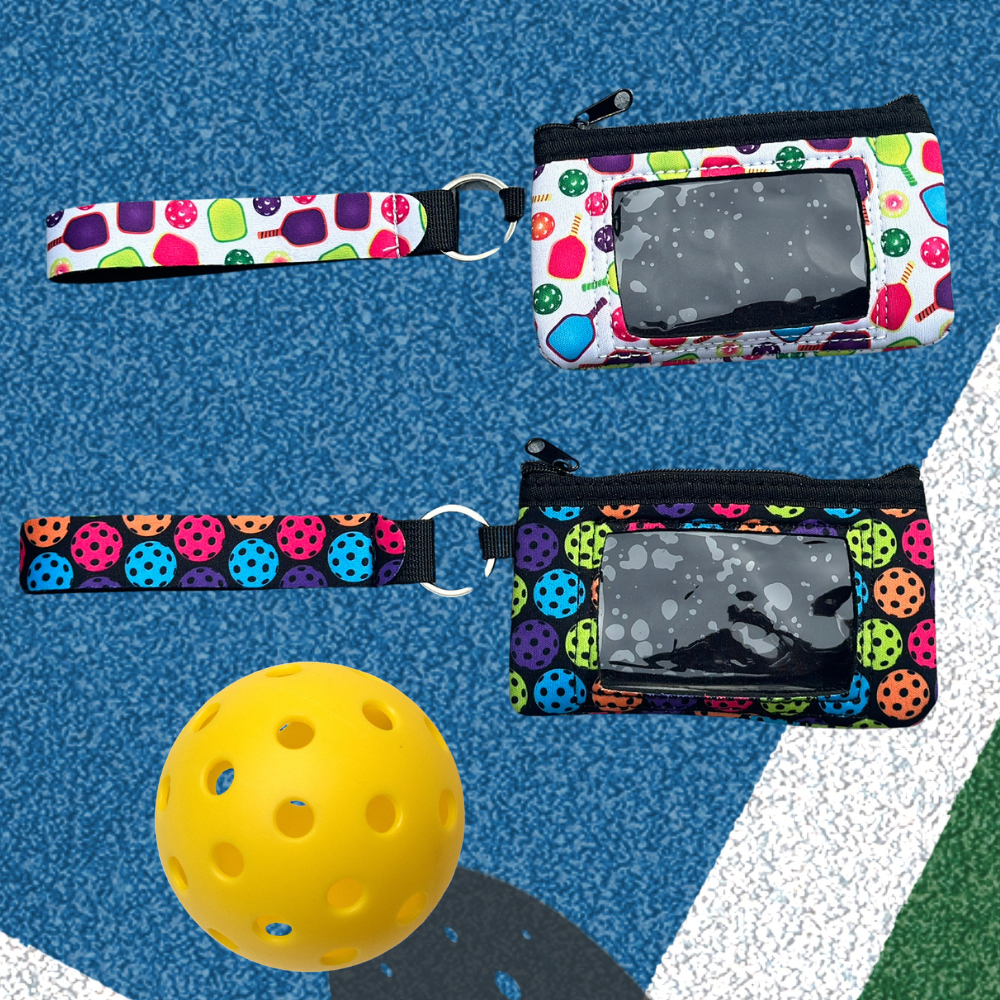 Pickleball Ball Credit Card Holder Zipper Wristlet