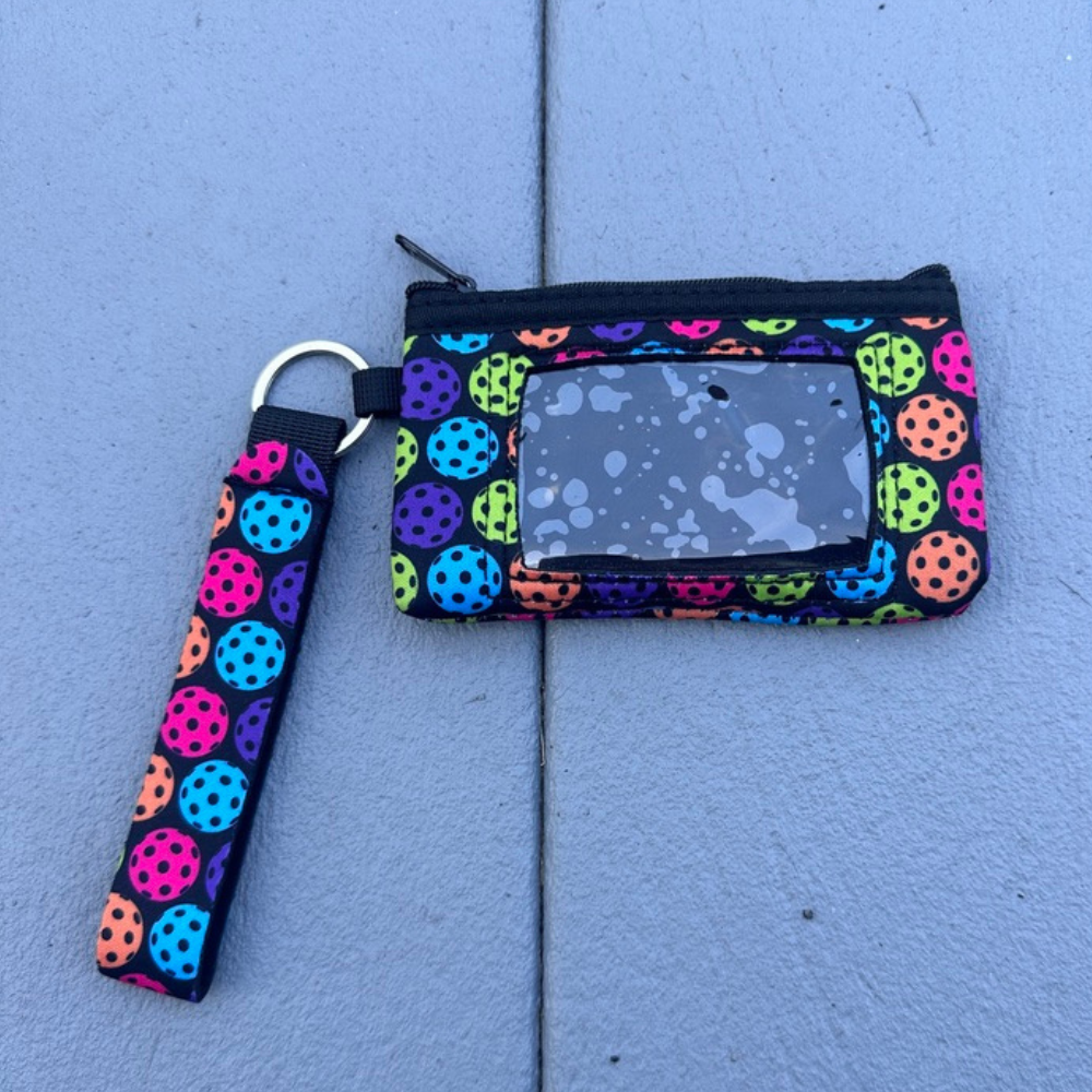 Pickleball Ball Credit Card Holder Zipper Wristlet