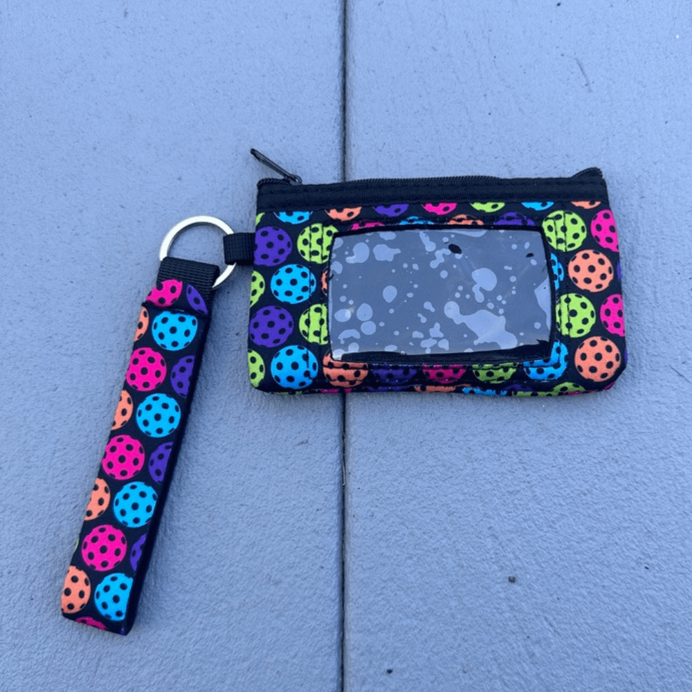 Pickleball Ball Credit Card Holder Zipper Wristlet