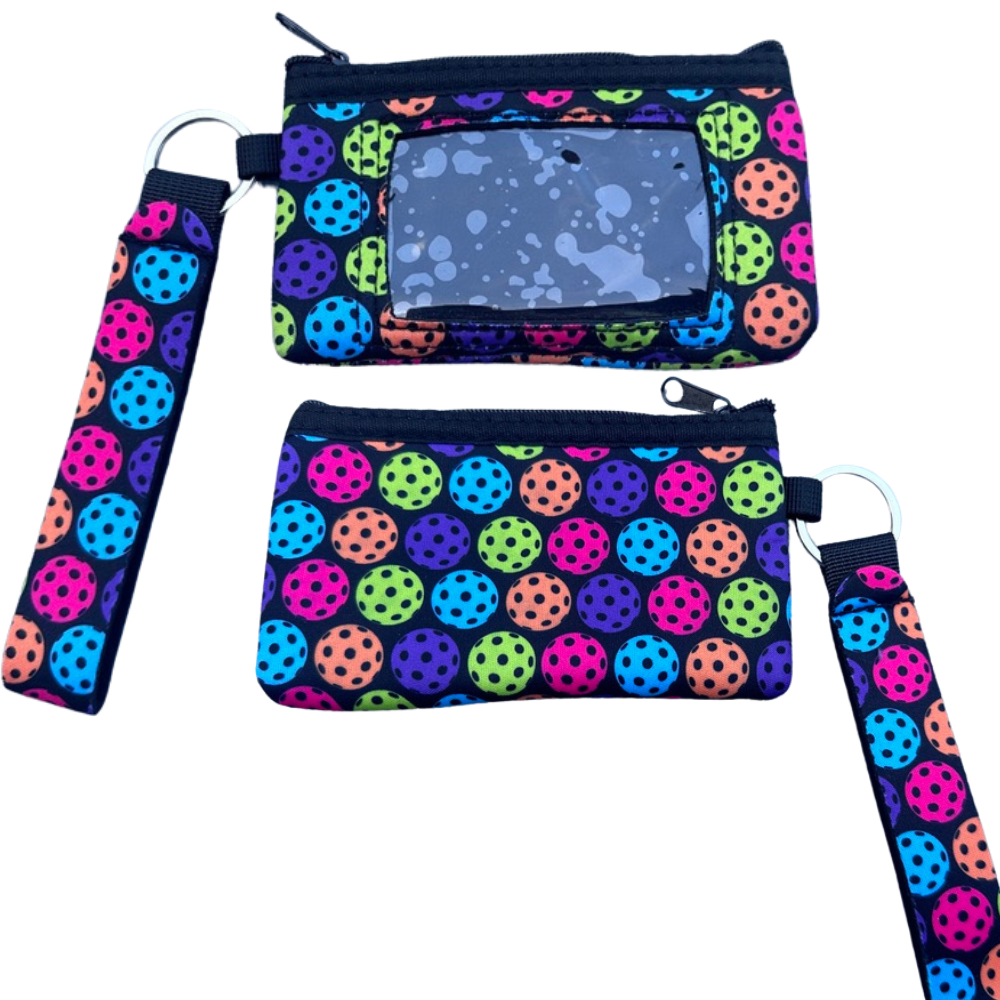 Pickleball Ball Credit Card Holder Zipper Wristlet