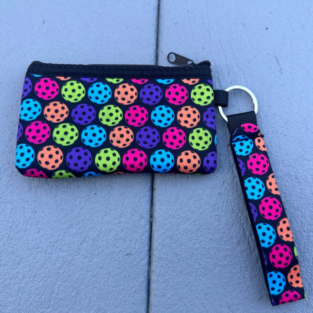 Pickleball Ball Credit Card Holder Zipper Wristlet