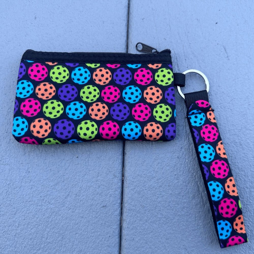 Pickleball Ball Credit Card Holder Zipper Wristlet