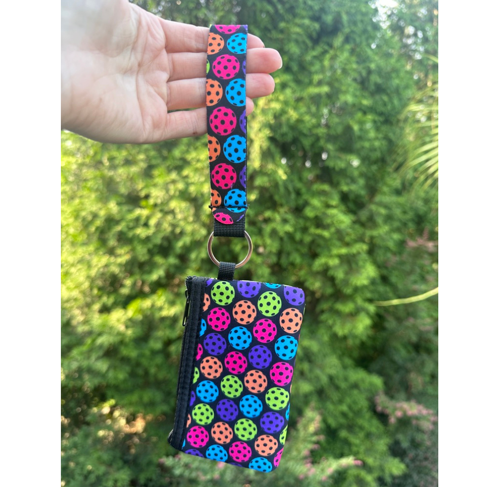 Pickleball Ball Credit Card Holder Zipper Wristlet