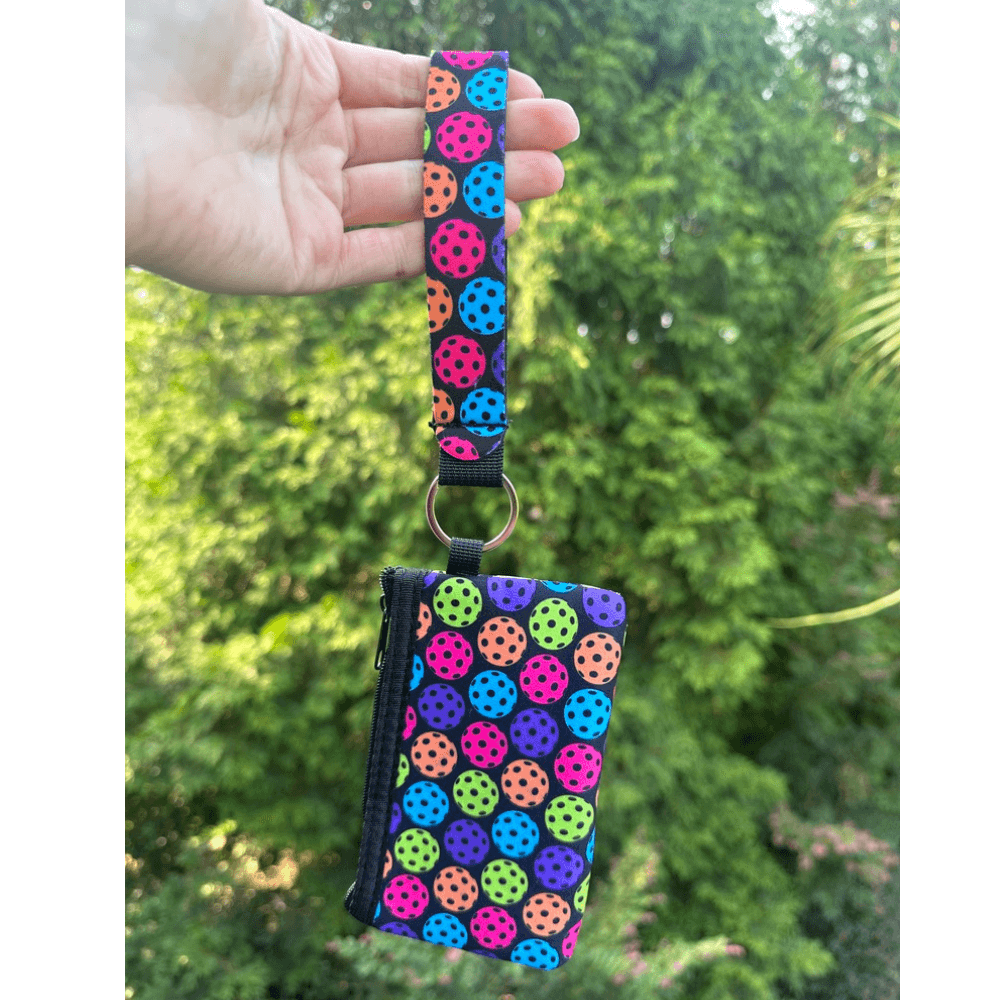 Pickleball Ball Credit Card Holder Zipper Wristlet
