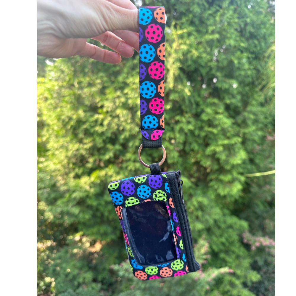Pickleball Ball Credit Card Holder Zipper Wristlet