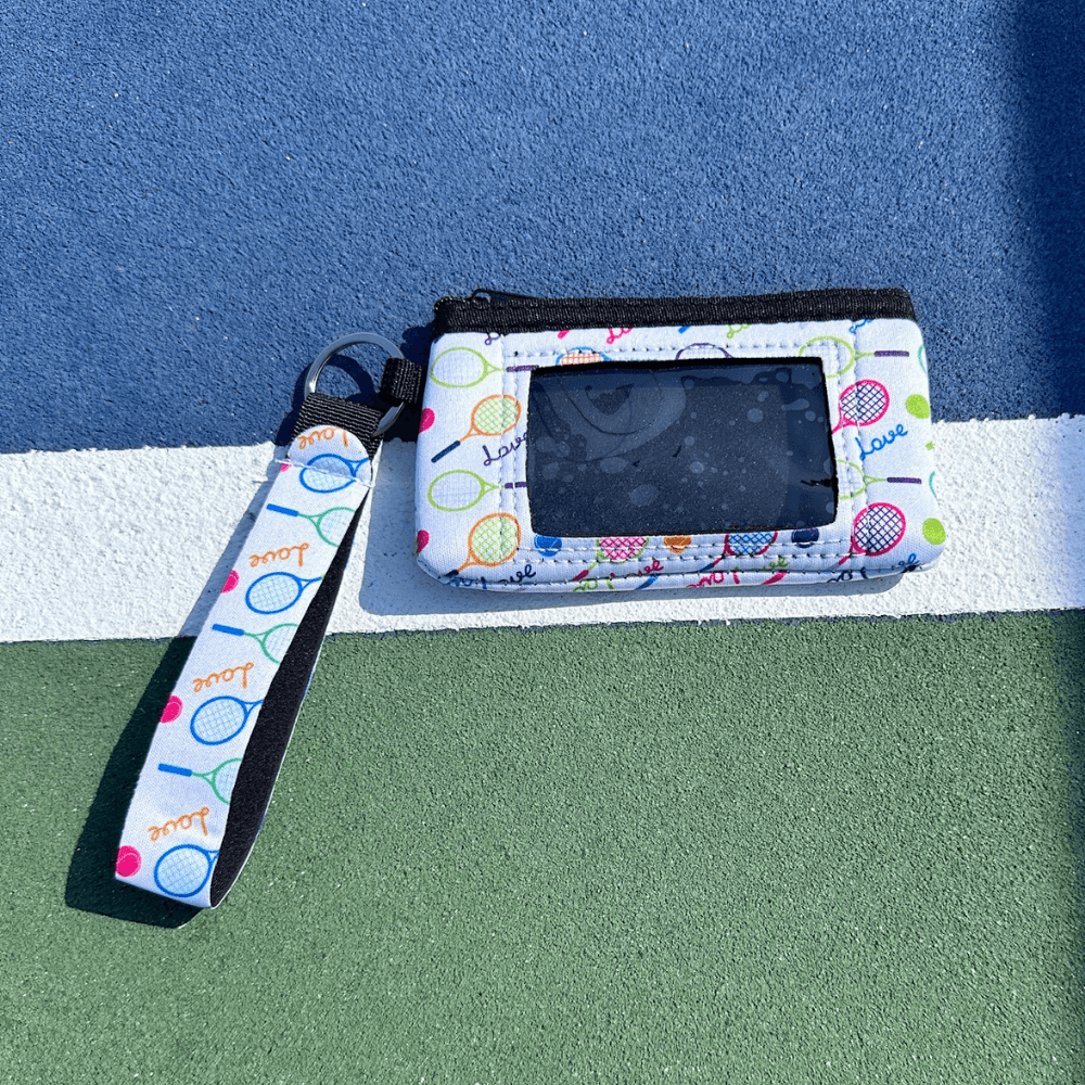 Tennis Credit Card Holder for Women, Zipper Wristlet