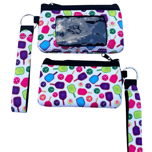 Pickleball Credit Card Holder Zipper Wristlet
