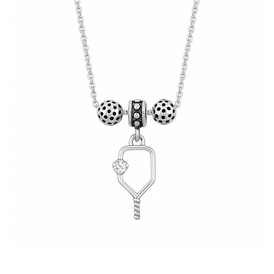 Pickleball Beaded Charm Necklace