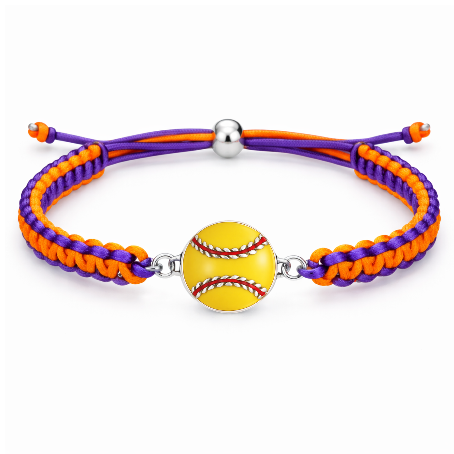 Multi Colored Yellow Softball Rope Bracelet - Pick Colors